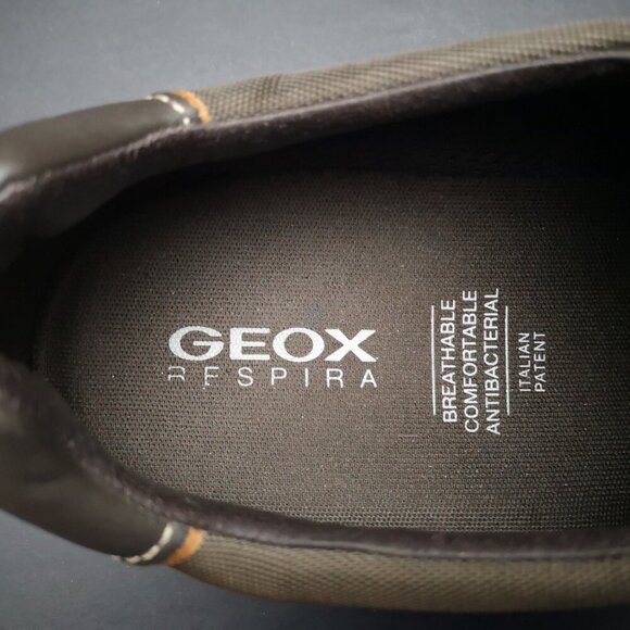 Geox Respira Men's Size 10 Dark Brown & Tan Leather & Suede Tie Closure Shoes - Picture 2 of 10